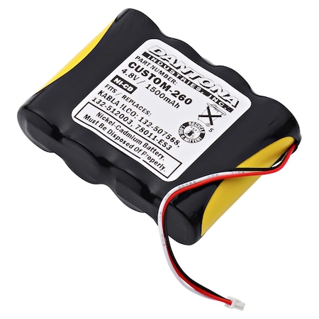 Dantona 4.8V & 1500 mAh Nickel Replacement Battery for Interstate-NIC1307 CUSTOM-260